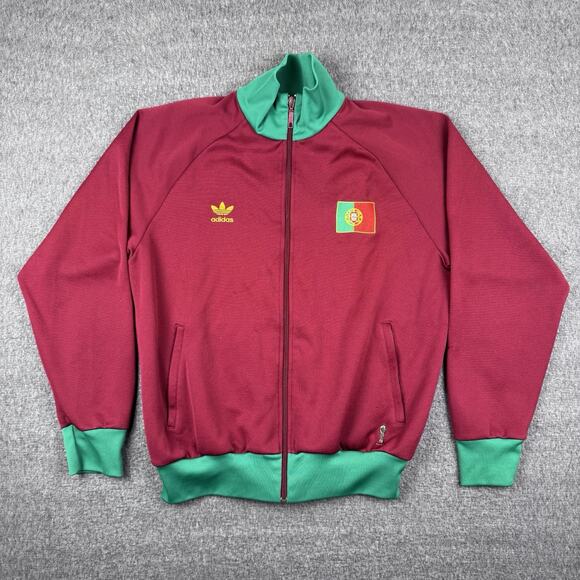 Vintage Adidas Portugal FIFA Jacket‎ Mens XL Soccer World Cup 1974 Trefoil Zip - Picture 1 of 10